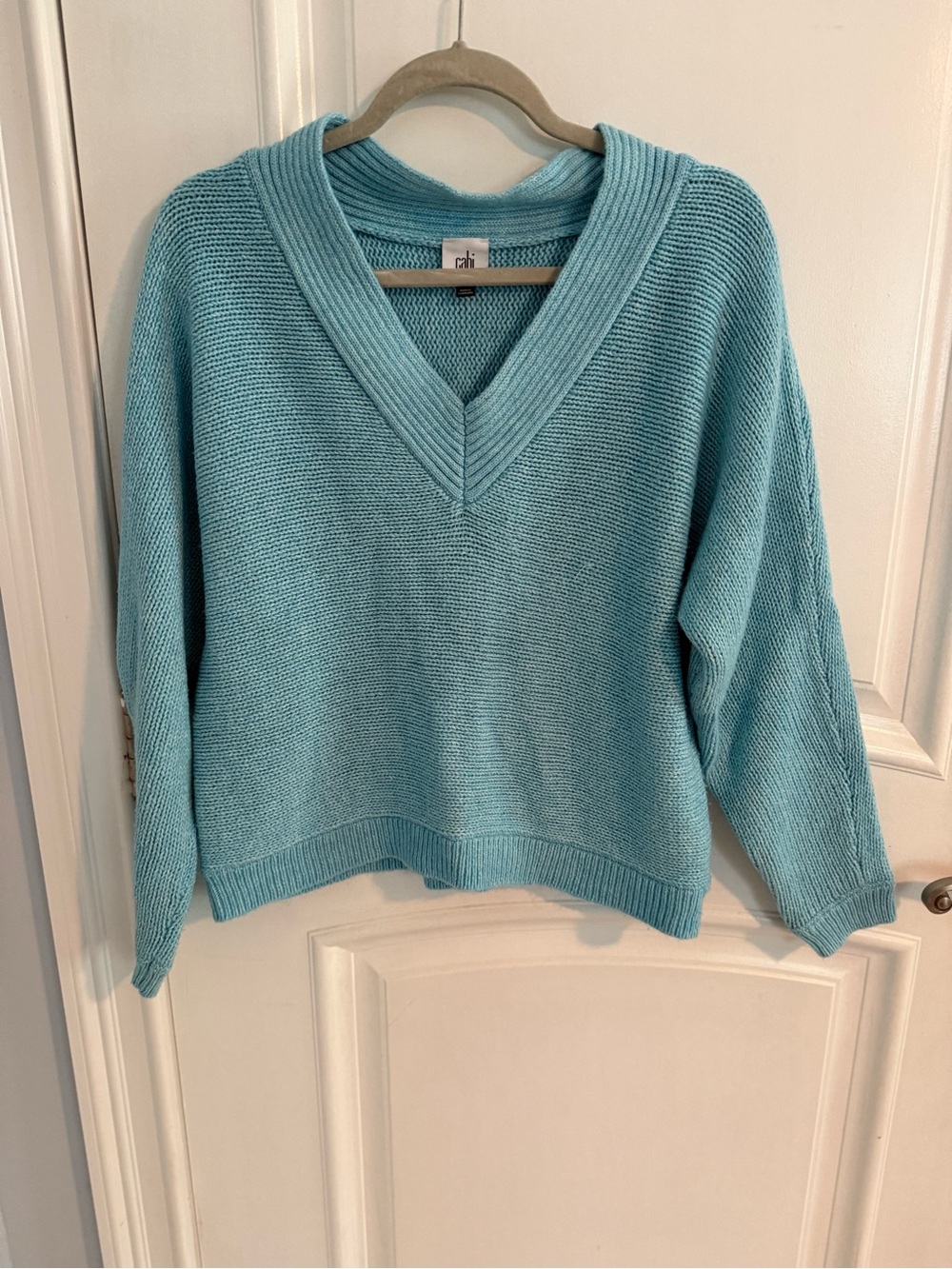 CAbi 4282 Frost V-Neck Knit Sweater